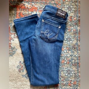 Express “barely boot” low rise jeans